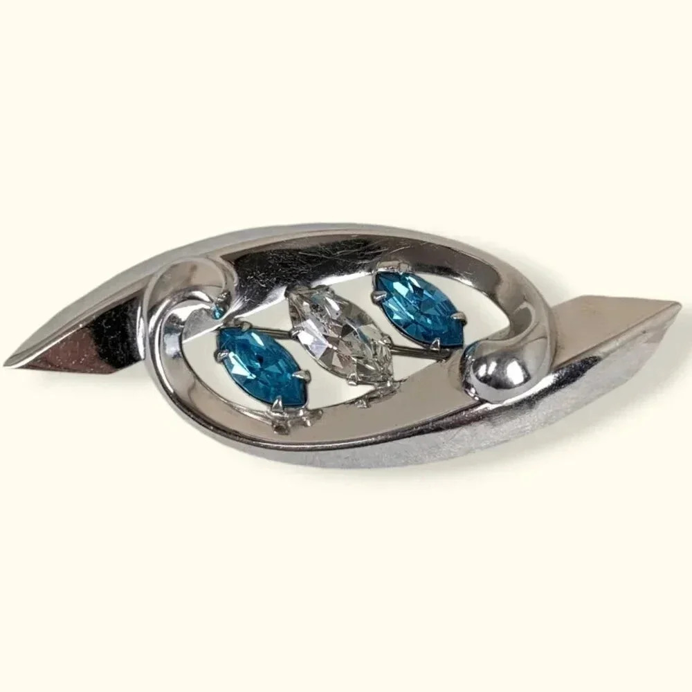 🍁Vintage Bond Boyd 925 Rhinestone Brooch